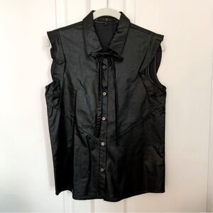 7 For All Mankind Faux Leather Top